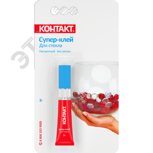Супер-клей  Для стекла, 3 г, бл, арт. КМ 120-Б03 С, шоу-бокс