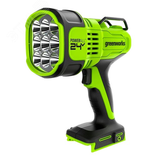 LED-прожектор (поисковый фонарь) акк. Greenworks G24SL,24V, 3000 лм, дальность до 700 м, скоба, без АКБ и ЗУ (3401207)