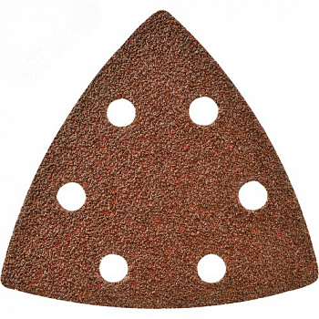 Лист шлифовальный дельтавидный P.I.T. 93x93x93 мм P40, 6 отв., липучка, 5 шт в уп. (APLS07-D0040)