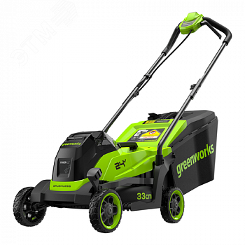 Газонокосилка аккумуляторная Greenworks GD24LM331,  24V, 33 см, бесщеточная, без АКБ и ЗУ (2520607).